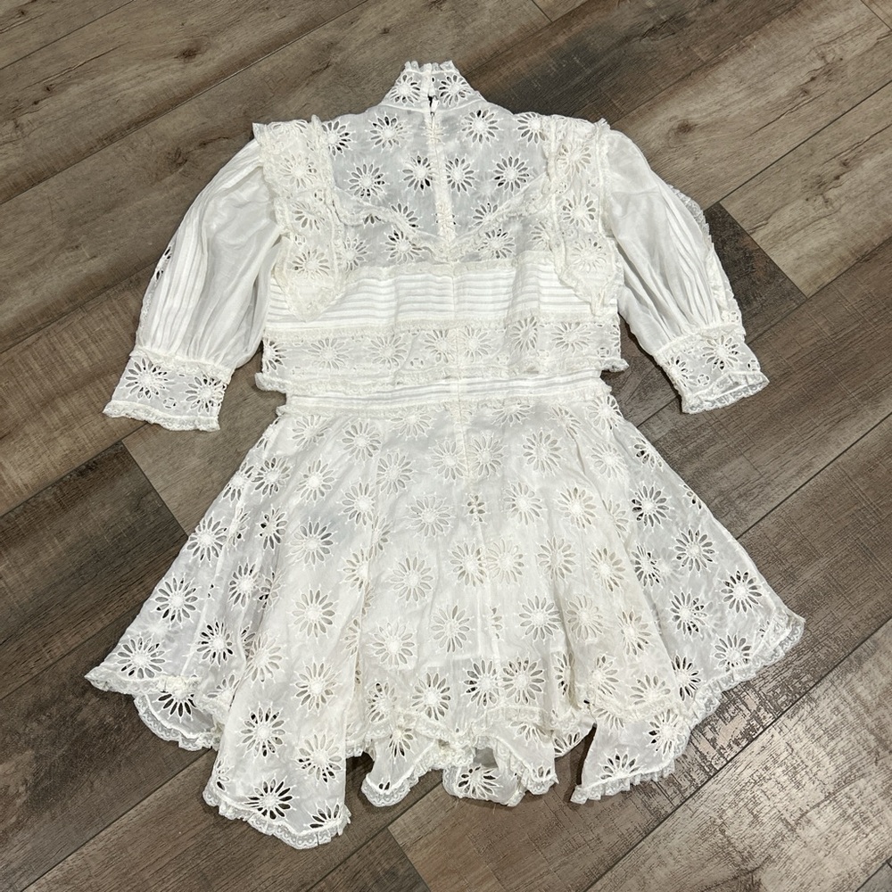 Isabel Marant Dysart silk blend broderie anglaise dress in off white - Picture 6 of 8